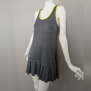 Calvin Klein Performance Athletic Dress – Pleated Hem – Size Small – Grey & Yell